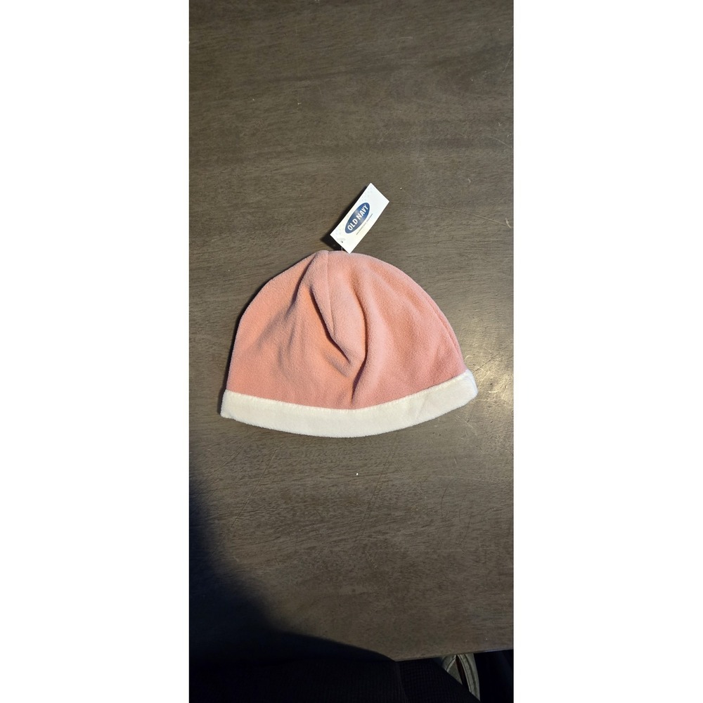Old Navy Fleece Beanie Hat Featuring A Soft Pink Crown One Size